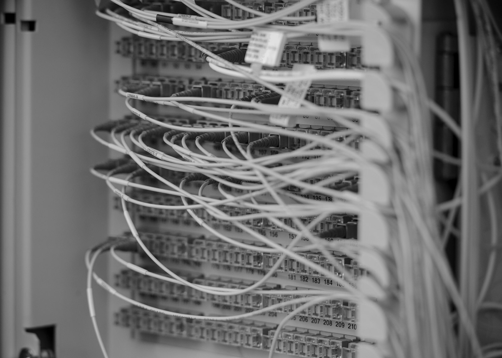 Yellow and green cables are neatly connected
